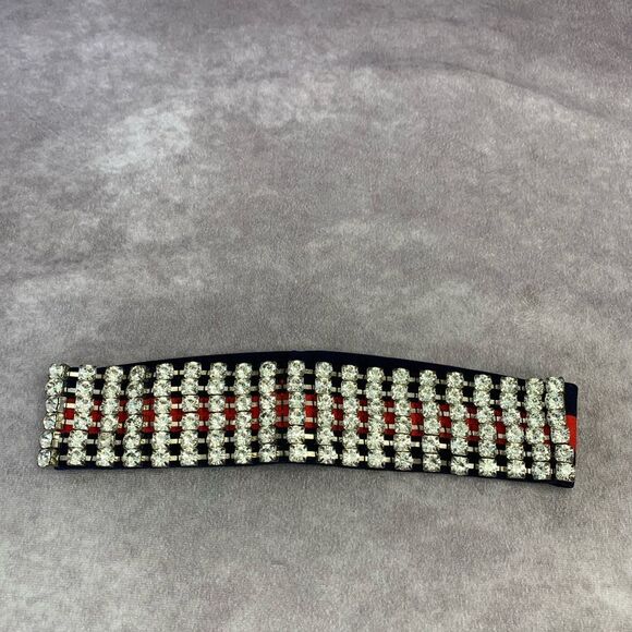 Authentic Gucci Embellished Crystal Red & Blue Sherry Web Headband - Picture 6 of 12